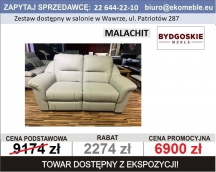 Zestaw Malachit Sofa 3 os. z 2x relaksami manualnymi oraz sofa 2 osobowa z 2 relaksami manualnymi. Skóra Evolution 41